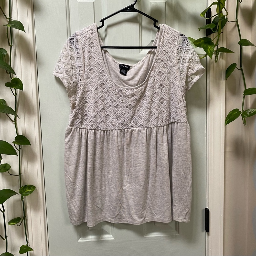TORRID Heather Grey Blouse, sz 1